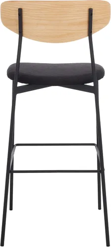 Miniatura 5 de SAFAVIEH Home Collection Ryker Taburete de bar de cocina de 30 pulgadas de roble y negro (totalmente montado)