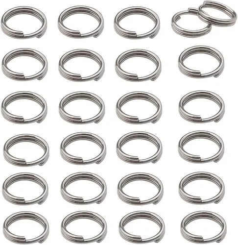 Miniatura 7 de 600 anillos de acero inoxidable para saltar de doble bucle, mini conectores para hacer joyas, collares, pulseras y aretes (0.028 x 0.197 in-12648)