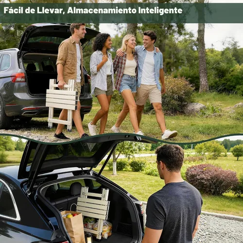 Miniatura 6 de SUNNYFEEL Mesa de camping plegable – Mesa de picnic portátil de aluminio ligero, 18.5 x 18.5 x 24.5 pulgadas para cocinar, playa, senderismo
