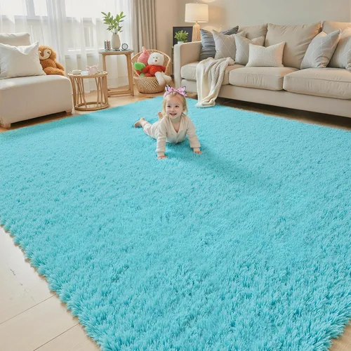 Miniatura 69 de Alfombras circulares súper suaves para niñas, castillo de princesa, tienda de campaña de 5 diámetros, alfombras circulares de área para dormitorio