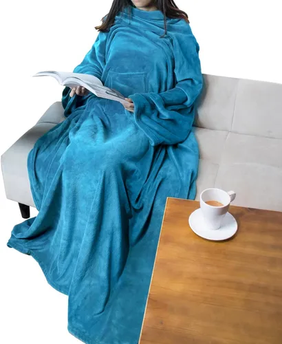Miniatura 30 de PAVILIA Wearable Blanket with Sleeves for Adult Women Men, Cozy Fleece Warm Wrap Throw with Arms, Gifts for Christmas, Wife