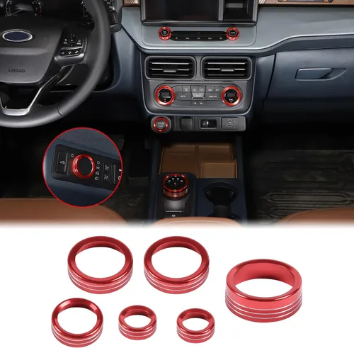 Miniatura 25 de Aunginsy Cubierta circular de botón de volumen para consola central de aire acondicionado compatible con Ford Maverick 2022-2024, botón de Azul