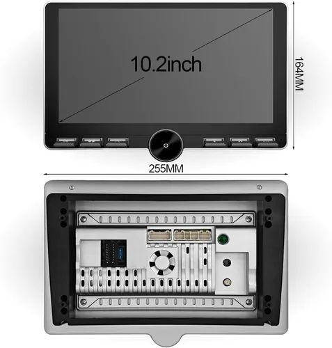 Miniatura 2 de 10" IPS QLED 1080P Full Touch 2+32G Doble DIN Radio de Coche Audio Video Receptores Estéreo con Apple CarPlay Android Auto Cámara de Visión Trasera