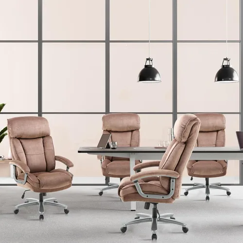 Miniatura 7 de CLATINA Silla de oficina ejecutiva ergonómica grande y alta con tapizado giratorio de 800 libras, alta capacidad, altura ajustable, acolchado