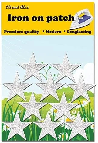 Parches termoadhesivos - Parche de estrella blanca 10 piezas Parche bordado apliques A-31