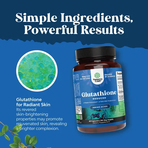 Miniatura 4 de Suplemento de glutatión L para apoyo de la piel y el hígado, glutatión extra fuerte de 1000 mg con extracto de cardo mariano de silimarina ALA
