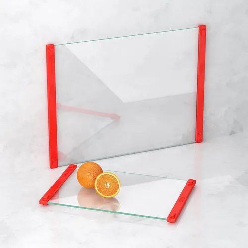 Miniatura 13 de 2 piezas de tabla de cortar de vidrio con agarre de silicona, 80% más resistente a las roturas y antideslizante, sin arañazos/libre