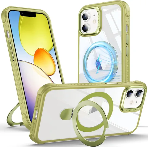Miniatura 22 de Anqrp Funda transparente con función atril magnética con junta tórica para iPhone 12/12 Pro, compatible con Mag-Safe, de grado militar, reforzada