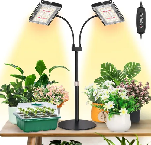 Miniatura 14 de LBW Luz de cultivo para plantas de interior, luz LED de escritorio de espectro completo, lámpara de cultivo pequeña con temporizador de 4 H/8H/12H