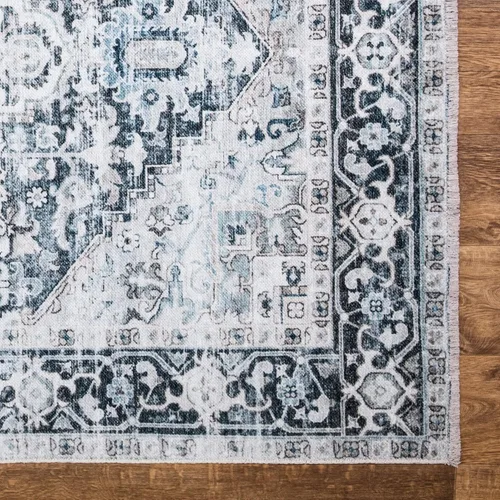 Miniatura 6 de Bloom Rugs Alfombra lavable antideslizante de 2 x 3 pies – Alfombra tradicional oriental azul mezclilla para sala de estar, dormitorio, comedor