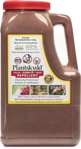 Miniatura 10 de Plantskydd Repelente de animales: repele ciervos, conejos, alces, alces, liebres, ratones, ardillas, ardillas y otros herbívoros; jarra granular