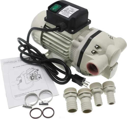 Bomba de agua eléctrica autocebante para riego por diafragma; Bomba de flujo grande 10.6 GPM, 115VAC, 23PSI, 14.3 libras, elevación 36.1 ft,