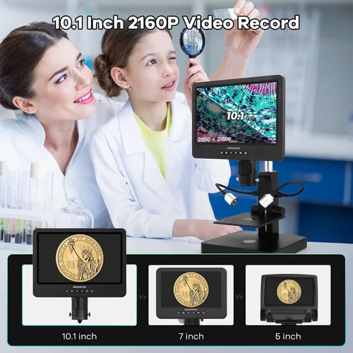 Miniatura 3 de Andonstar AD249S-P Microscopio digital HDMI de 10.1 pulgadas, grabación de video UHD de 4000 x 3 lentes 2160P, kit de microscopio biológico