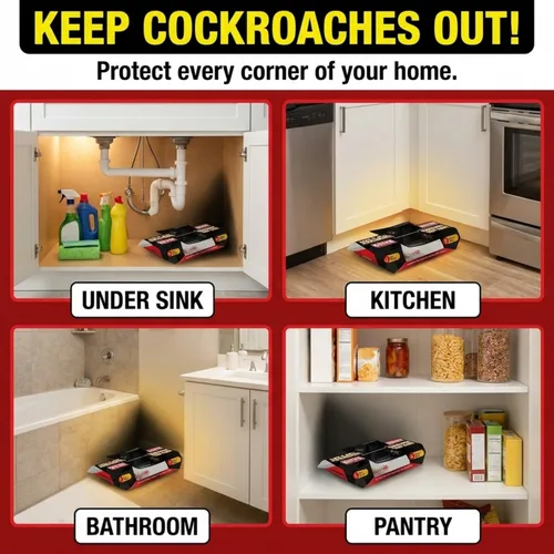 Miniatura 3 de GATCH Trampas para cucarachas para interiores (paquete de 12), trampas adhesivas para cucarachas, trampas de pegamento adhesivo para cucarachas