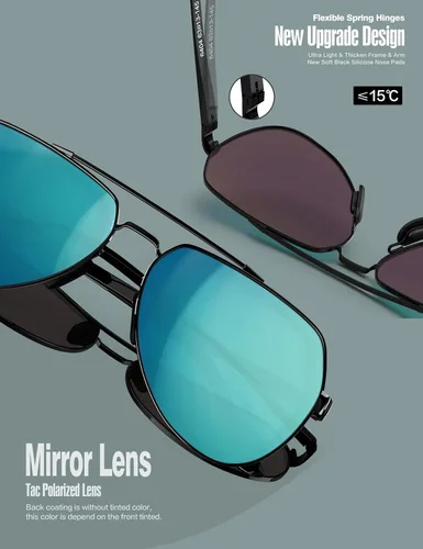 Miniatura 4 de LUENX Lentes de sol de aviador para hombres y mujeres, polarizados, marco de metal grande, protección UV 400