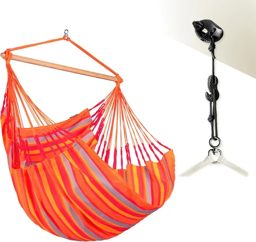 Miniatura 36 de LA SIESTA® - Silla Hamaca Columpio XL King Domingo - Silla Hamaca Colgante Resistente a la Intemperie y a los Desgarros - Silla Hamaca Columpio