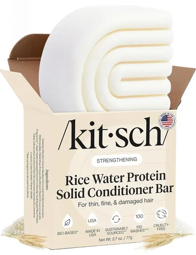 Barra acondicionadora de agua de arroz Kitsch para el crecimiento del cabello – Barra acondicionadora de proteína de arroz para reparar daños,