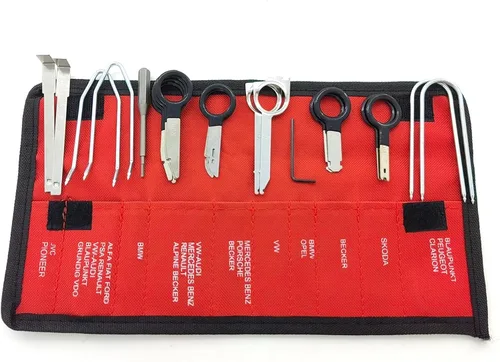 Kit de herramientas de extracción de radio y herramienta de palanca de extracción universal para reproductor de CD estéreo para la mayoría de autos