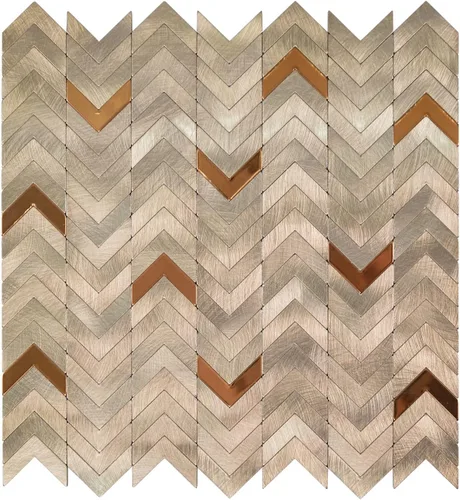 Miniatura 7 de Azulejo de espiga gris para salpicaduras de pelar y pegar, superficie de metal cepillado de aluminio autoadhesivo para azulejos de pared