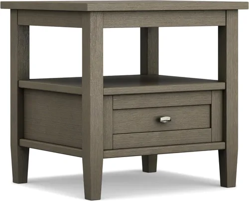 Miniatura 38 de SIMPLIHOME Warm Shaker - Mesa auxiliar de madera maciza de 20 pulgadas de ancho x 20 pulgadas de alto, color marrón carbón envejecido, mesa
