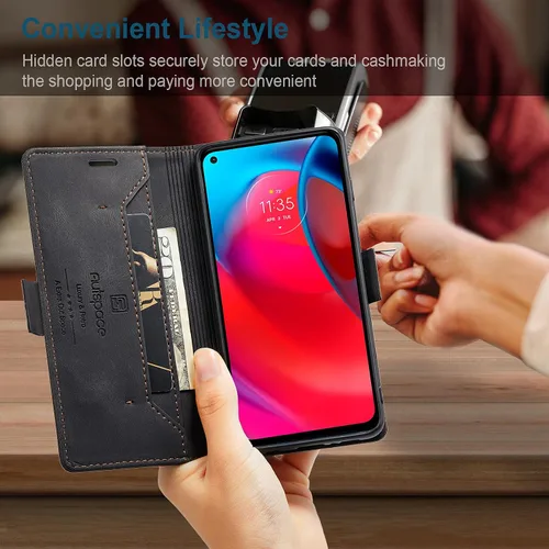 Miniatura 7 de HAII Funda para Moto G Stylus 5G 2021, de piel sintética, con tarjetero y soporte, cierre magnético, a prueba de golpes, para Motorola Moto G Stylus
