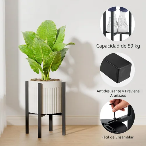 Miniatura 4 de Linpla Soporte de Metal Ajustable para Plantas de Interior y Exterior - Se Adapta a Macetas de 8 a 12 Pulgadas - Soporte para Macetas Moderno