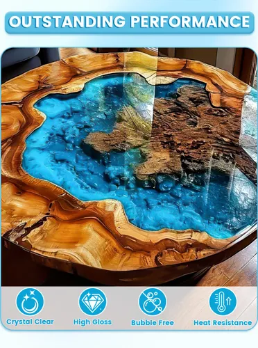 Miniatura 3 de Kit de resina epoxi Texpoxica de 1 galón, cristal claro, autonivelante, sin burbujas, antiamarilleo, mezcla fácil 1:1, adecuado para fundición