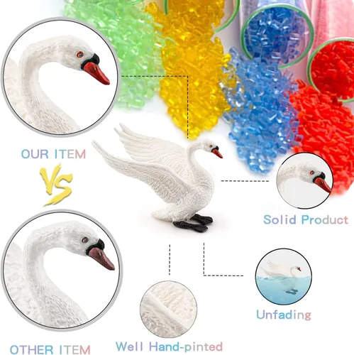 Miniatura 2 de LC JoyCre 4PCS Cisne Blanco Figura Ganso Cisne Juguete Figura de Animal para Niños Pequeños Figuras de Animales Preescolares Proyecto Educativo