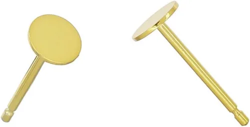 Miniatura 2 de Adabele - 10 pares de aretes de plata esterlina chapados en oro real, 0.035 in, pin de 0.12 pulgadas, pequeño pegamento en almohadilla plana con 20