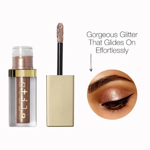 Miniatura 3 de Stila Magnificent Metals Glitter And Glow Sombra de ojos líquida Oro rosa retro