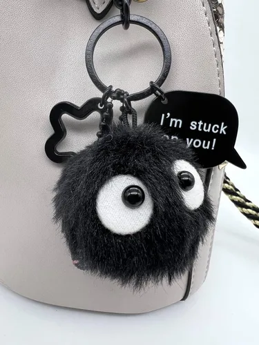 Miniatura 5 de YJacuing Llavero de peluche Dust Bunny Soot Sprite (estilo A)
