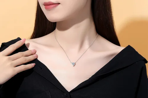 Miniatura 6 de Bo&Pao Collar de plata de ley 925 con circonita cúbica, 18 pulgadas, ajustable, Circonia cúbica
