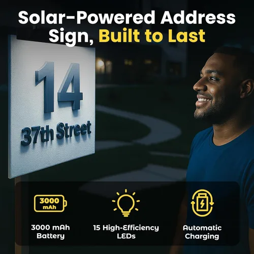Miniatura 3 de Brighticonics 2pck Luz de Señal de Dirección Solar – Luz LED Iluminada para Números de Casa Impermeable IP65 – Fácil Instalación, Automática