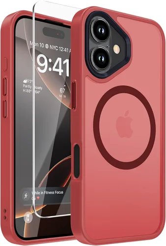 Miniatura 13 de DEERLAMN Funda magnética a prueba de golpes para iPhone 16 de 6.1 pulgadas, [compatible con MagSafe] [protección contra caídas de grado militar] 2