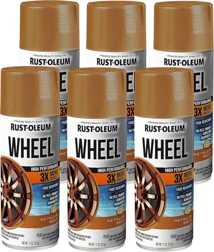 Miniatura 7 de Rust-Oleum 368076-6PK Pintura en aerosol para ruedas de alto rendimiento, 11 onzas, negro brillante, paquete de 6 Brillo negro
