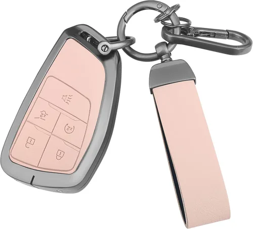 Miniatura 10 de FT FUNTOR Funda de llavero de metal para Chevrolet Tahoe, piel sintética, aleación de zinc, para GMC Yukon Denali Sierra 2021-2025, para Chevy