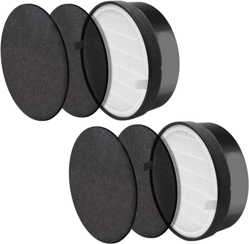 PUREBURG Filtro de repuesto compatible con purificador de aire Levoit LV-H132, LV-H132-RF, paquete de 2 unidades H13 HEPA y prefiltro de carbón