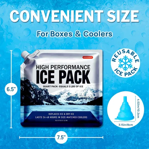Miniatura 6 de Bolsas de hielo reutilizables para enfriadores, paquetes de congelador de gel de larga duración para bolsas más frías, lonchera, bolsa enfriadora