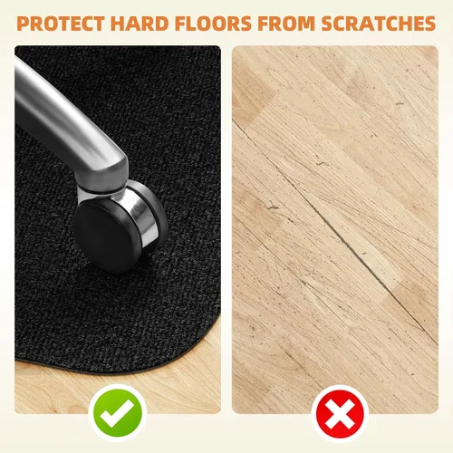 Miniatura 5 de Alfombrilla para silla de oficina para suelo de madera dura y baldosas, alfombrilla para silla de computadora, protector de piso antideslizante