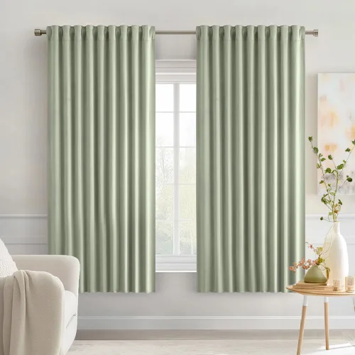 Miniatura 30 de MIULEE Cortinas opacas con pestaña trasera de 63 pulgadas de largo, juego de 2 paneles para sala de estar, dormitorio, privacidad, bolsillo
