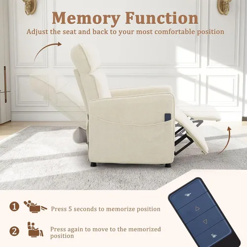 Miniatura 7 de Korser Silla reclinable eléctrica para adultos, sillas reclinables eléctricas para sala de estar, cómodas sillas reclinables de cachemira con ajuste