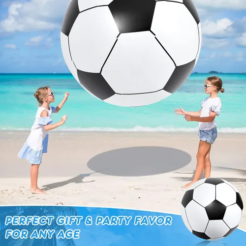 Miniatura 7 de Lewtemi Gran Pelota de Fútbol Inflable Gigante, Bola de Playa Inflable Grande para Deportes de Playa y Piscina, Juguetes de Decoración para Fiestas