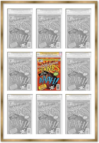 Miniatura 22 de Marco negro para cómics graduados Marco completo de cómics con paspartú de conservación negro y acrílico de grado UV Hecho para exhibir (6)