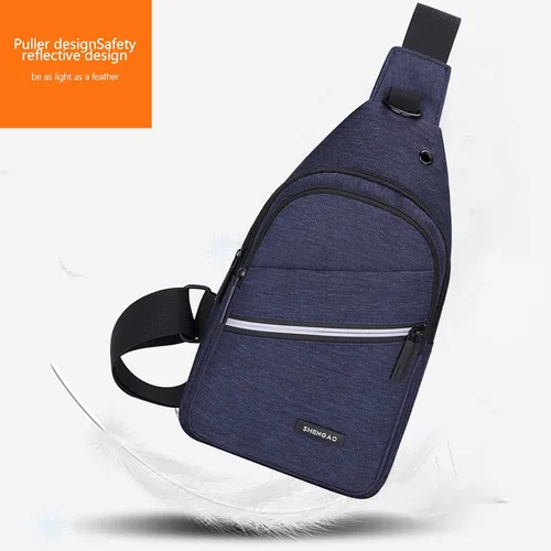 Miniatura 3 de Bolso bandolera para el pecho, hombro resistente al agua, bolso de viaje con una correa para hombres, mujeres y niños con agujero para auriculares