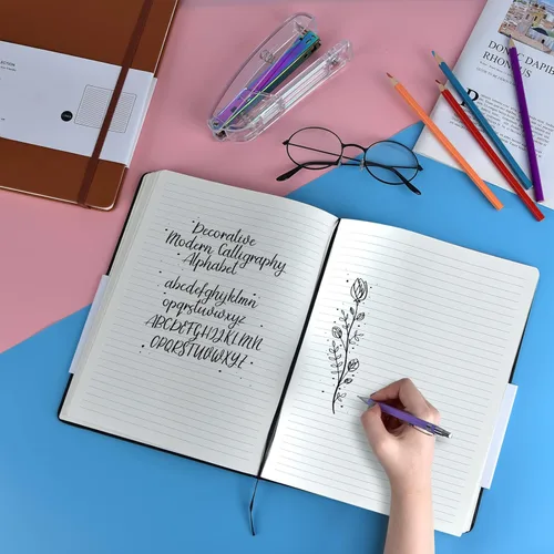 Miniatura 6 de Coopay Paquete de 2 cuadernos B5, cuadernos clásicos con rayas universitarias, de tapa dura, para oficina, hogar, escuela, negocios, escritura