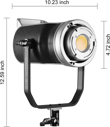 Miniatura 8 de GVM - Luz de video LED de 200 W con linterna Softbox, SD200D Kit de iluminación de estudio de fotografía con control Bluetooth/DMX, 93000lux@1.6 ft