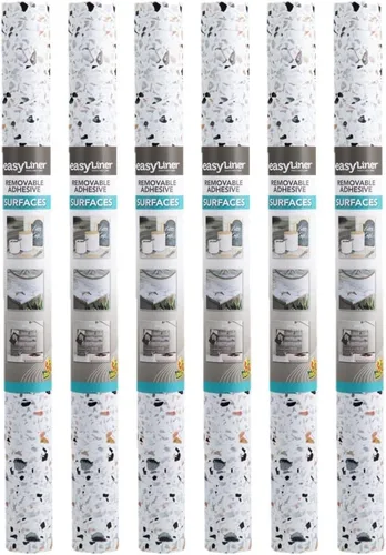 Miniatura 10 de EasyLiner - Revestimiento adhesivo para estantes para armarios y armarios, papel autoadhesivo fácil de instalar, cortar para ajustar, forro de cajón