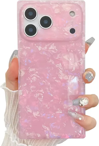 Miniatura 40 de Elegante concha de madre perla compatible con iPhone 13 Pro de 6.1 pulgadas, estuche de borde rectangular, elegante y delgado, con perla de abulón