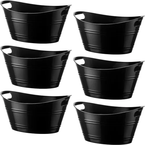 Miniatura 11 de Patelai 6 Piezas Cubetas de Hielo Pack, Cubetas de Hielo de Plástico con Asas, Tina de Almacenamiento Ovalada, Recipiente de Bebidas de Gran