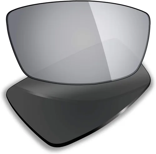 Miniatura 5 de Mryok 4 pares de lentes polarizadas de repuesto para gafas de sol Oakley Canteen 2006, color negro sigiloso, rojo fuego, azul hielotitanio plateado
